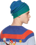 The Elder Statesman Blue & Green Duo Ombre Watchman Beanie