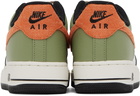 Nike White & Green Air Force 1 '07 Sneakers