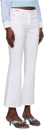 Versace White Cropped Flared Jeans