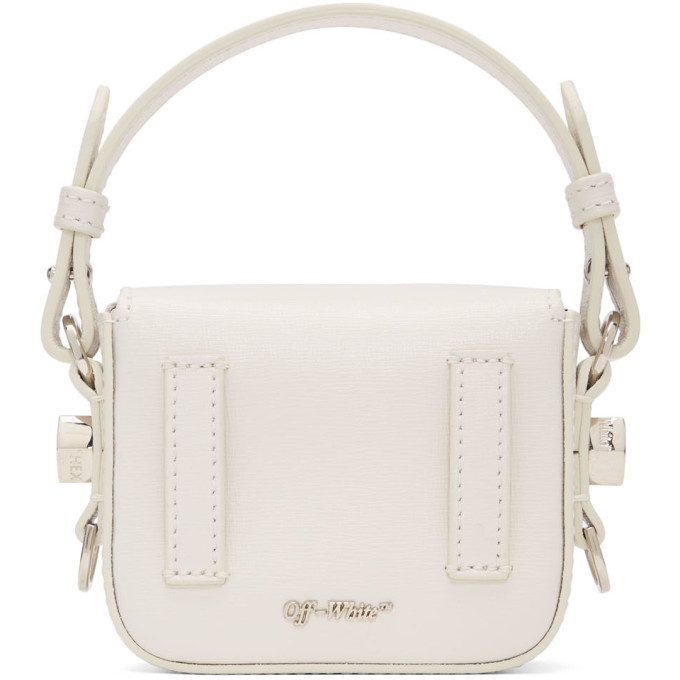 Off-White White and Black Diag Baby Flap Bag Off-White