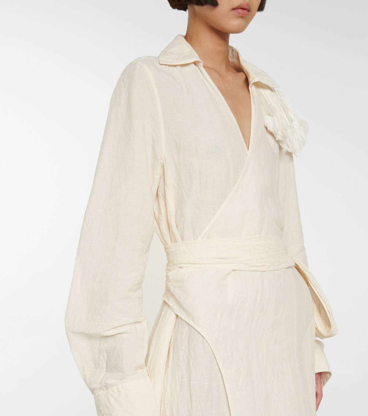 Jil Sander - Linen and cotton wrap dress Jil Sander