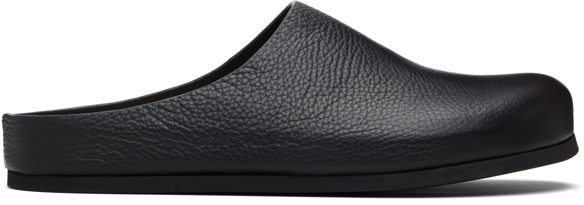 Common Projects Black Leather Clog Loafers