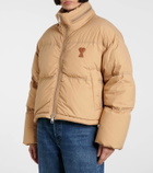 Ami Paris Ami De Cœur technical canvas down jacket