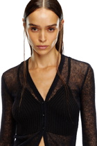 Diesel Sheer cardigan with bra detail - Knitwear Womens in Black