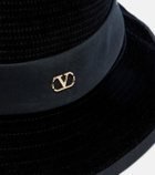 Valentino VLogo velvet-trimmed cotton hat