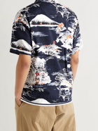 UNIVERSAL WORKS - Road Camp-Collar Printed Cotton Shirt - Blue
