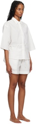 Deiji Studios White 'The Double Loop' Pyjama Set