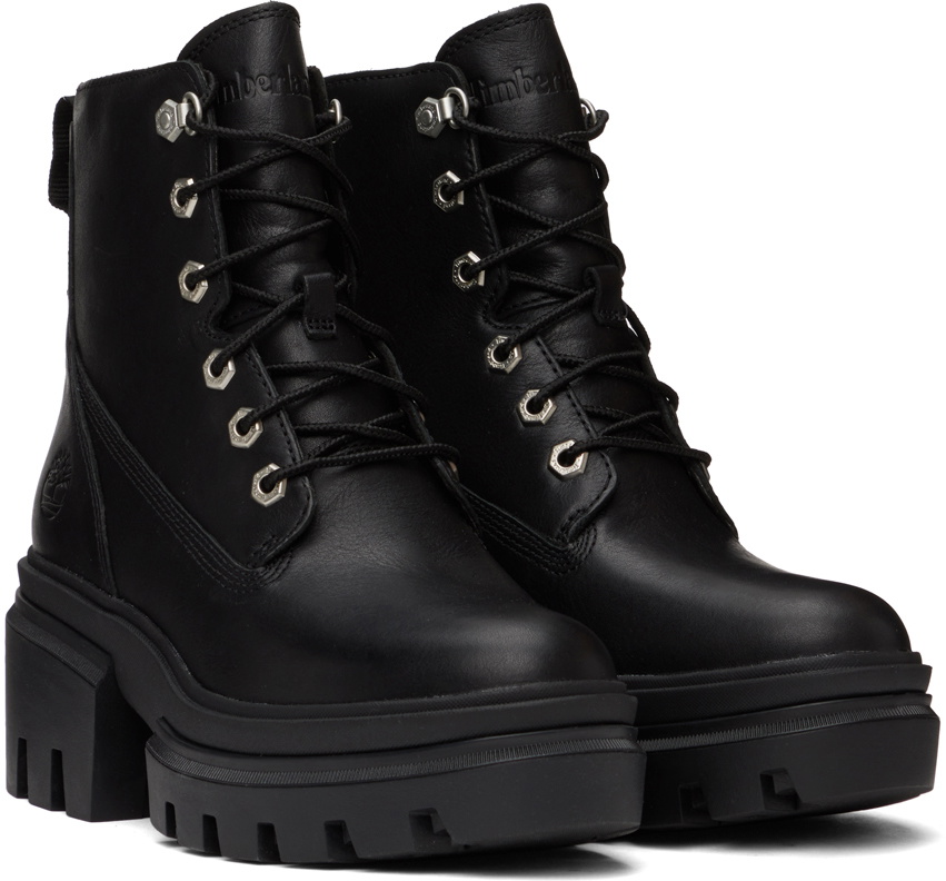 Timberland Black Everleigh Lace Up Boots Timberland