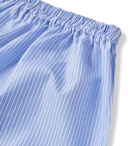 Isaia - Striped Cotton Boxer Shorts - Blue