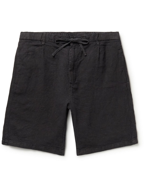 Photo: Hartford - Tank Pleated Linen Drawstring Shorts - Gray