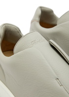 Aurélien Aur3 Grained Leather Sneakers Grey