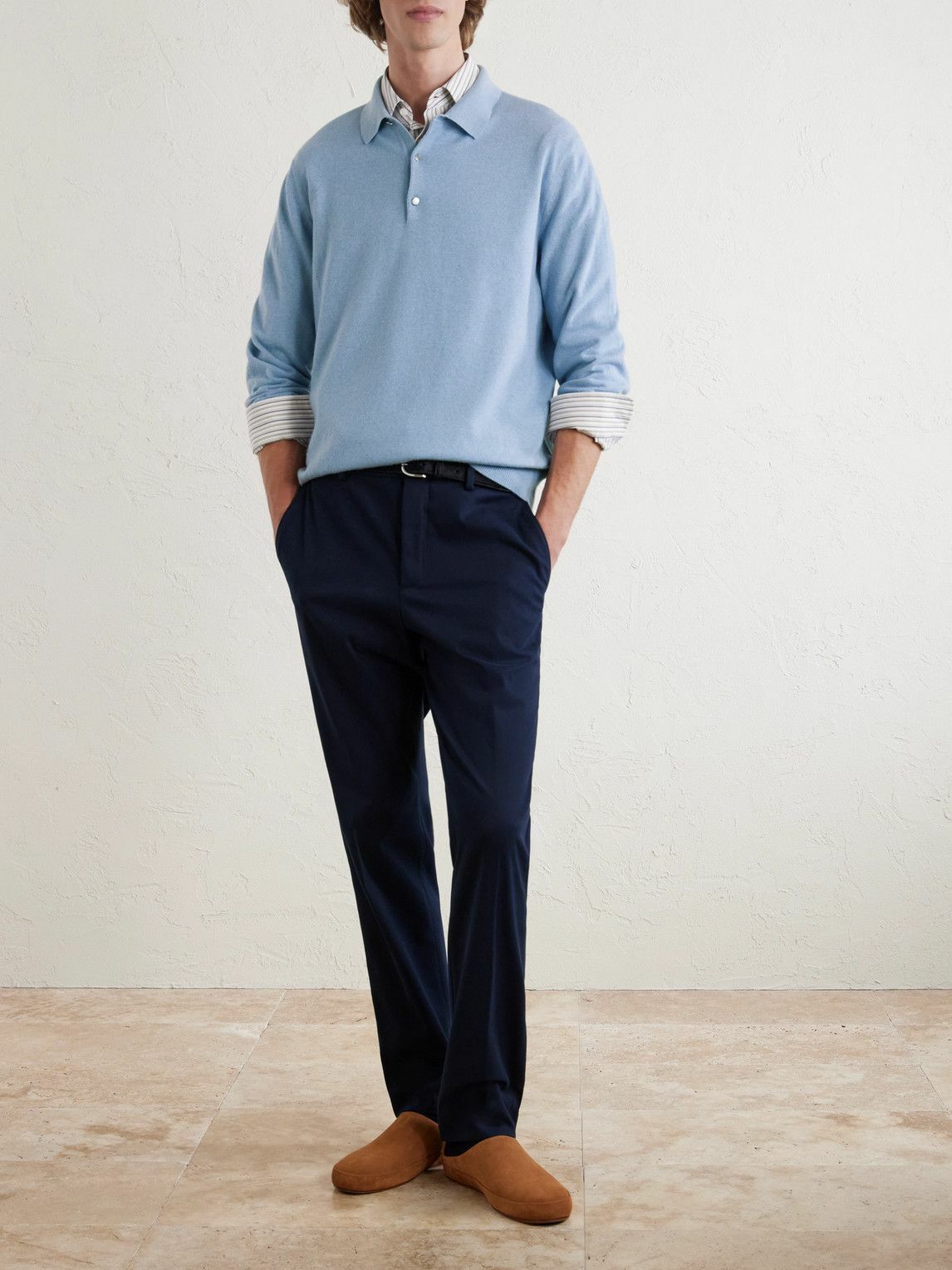 Loro Piana - Cashmere Polo Shirt - Blue Loro Piana