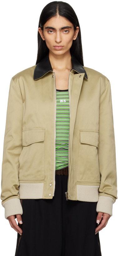 Photo: Wales Bonner Khaki Shade Varsity Jacket