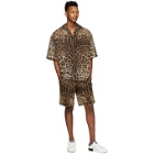 Dolce and Gabbana Brown Leopard Bermuda Shorts