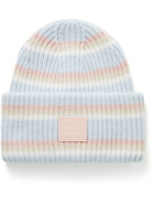 Acne Studios - Logo-Appliquéd Striped Ribbed Wool Beanie