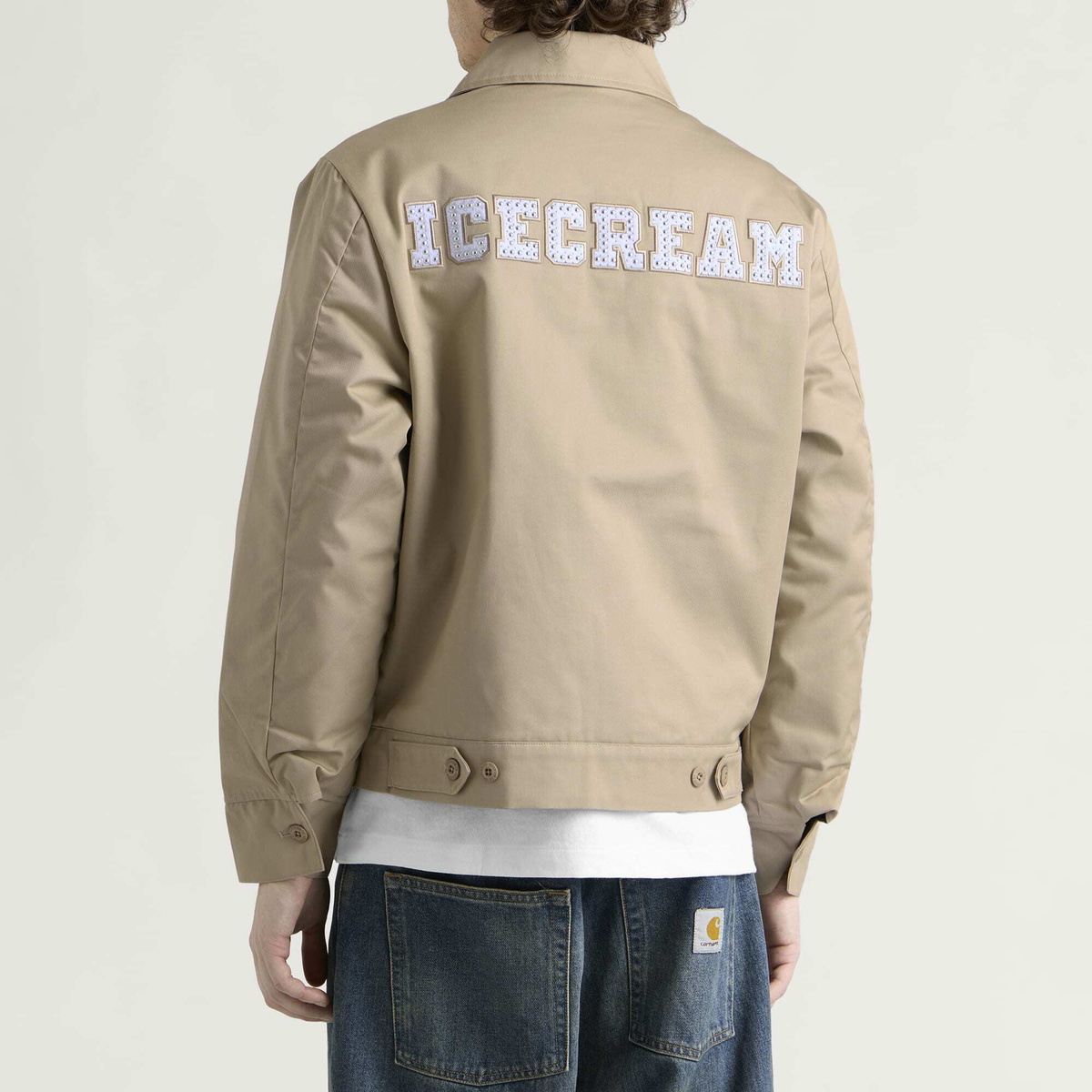 ICECREAM Men's Cone Man Embellished Work Jacket in Beige