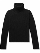 SAINT LAURENT - Slim-Fit Ribbed Alpaca-Blend Rollneck Sweater - Black