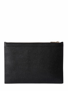 THOM BROWNE - Medium Pebbled Leather Zip Pouch