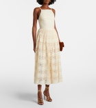 Elie Saab Silk and cotton-blend guipure lace midi dress
