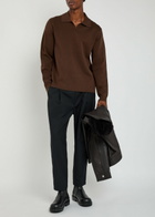 Wax London Carter Cotton-blend Polo Jumper Brown