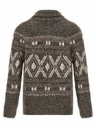Brunello Cucinelli geometric Jacquard Cardigan