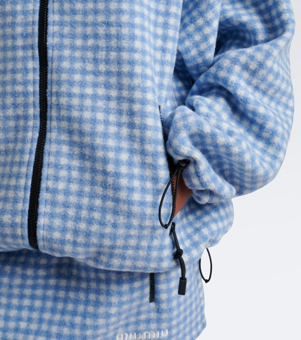 Miu Miu Gingham fleece jacket