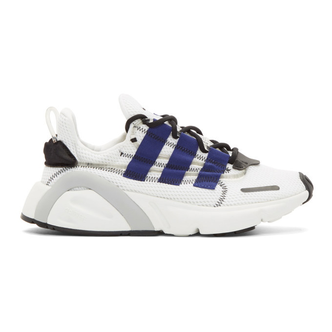 Photo: adidas Originals White and Blue LX Con Sneakers