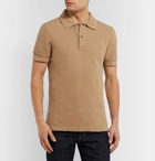 TOM FORD - Slim-Fit Garment-Dyed Cotton-Piqué Polo Shirt - Camel