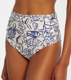 Simkhai Teya ruched printed bikini bottoms