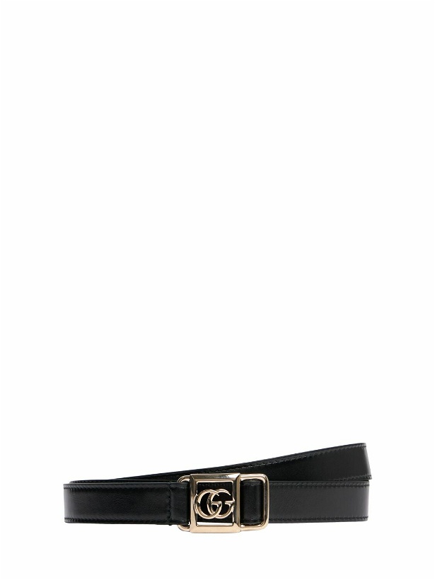 Photo: GUCCI 2cm Leather Tie Belt with Double G Buckle