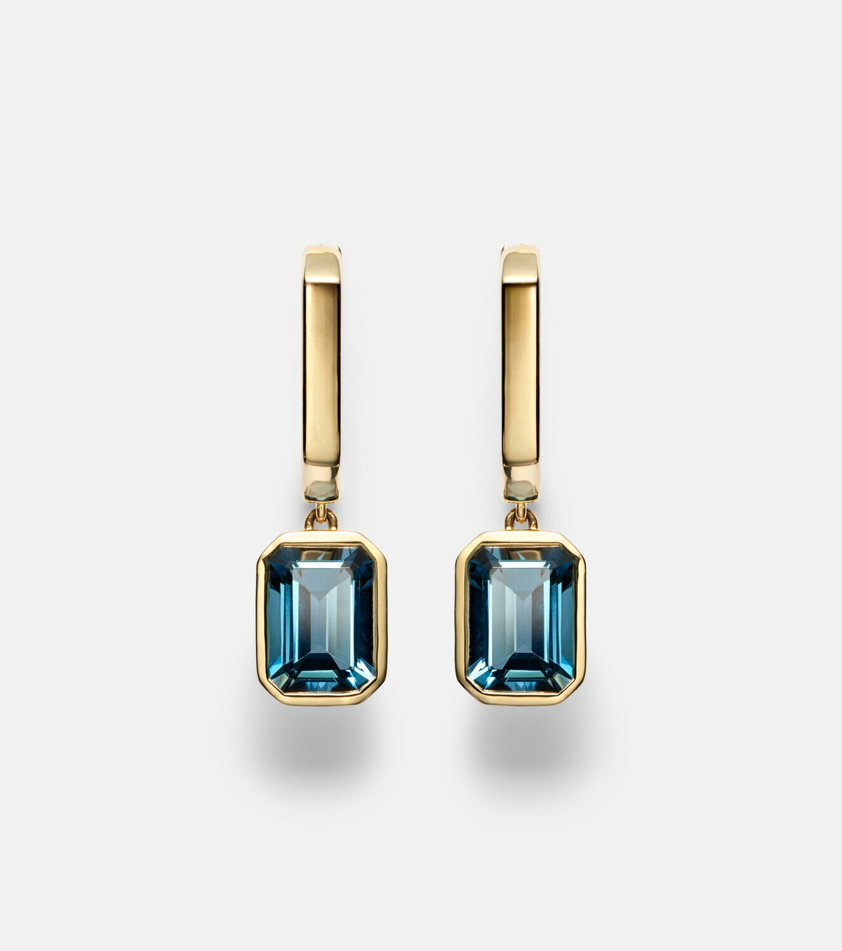 Bucherer Fine Jewellery 18kt gold (750/1000) drop earrings with topaz
