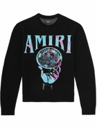 AMIRI - Crystal Ball Logo-Intarsia Cashmere Sweater - Black