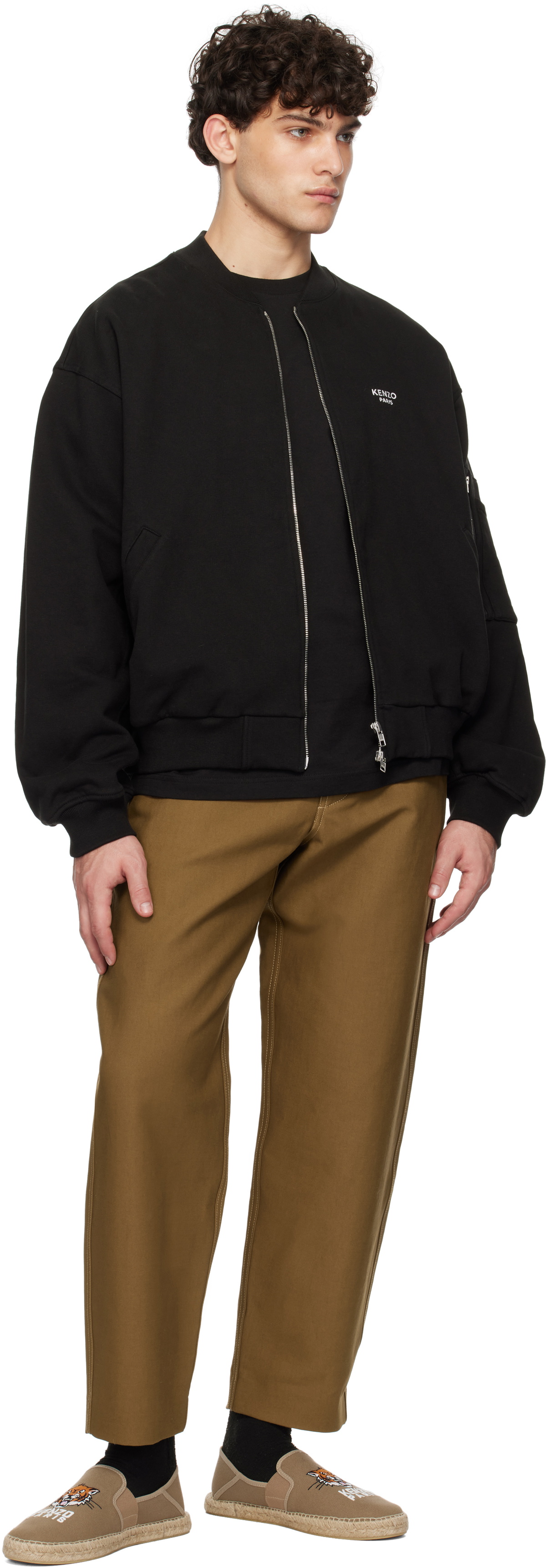 Kenzo Black Kenzo Paris Pop Embroidered Bomber Jacket