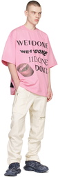 We11done Pink Washed Logo T-Shirt