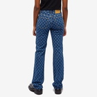MISBHV Women's High Wasted Mono Logo Jeans in Denim Blue