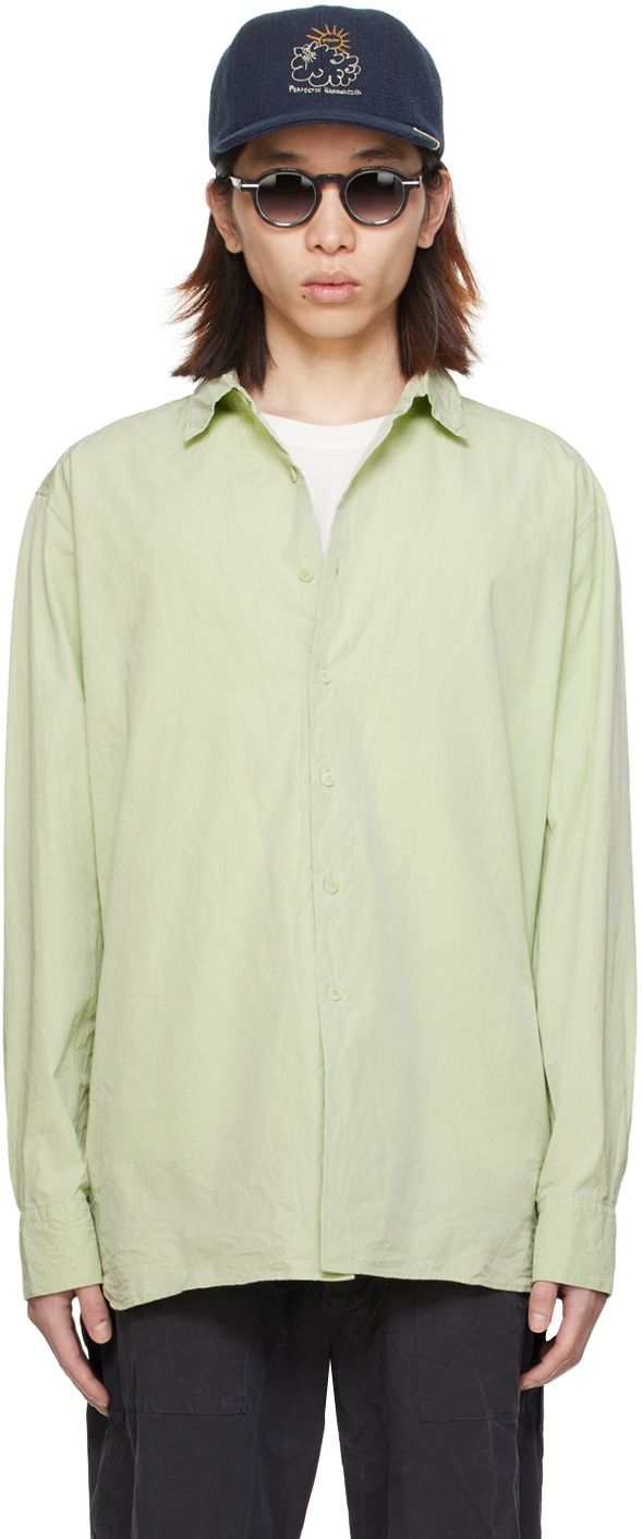 CASEY CASEY Green Big Raccourcie Shirt CASEY CASEY