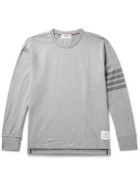 Thom Browne - Rugby Striped Cotton-Jersey T-Shirt - Gray