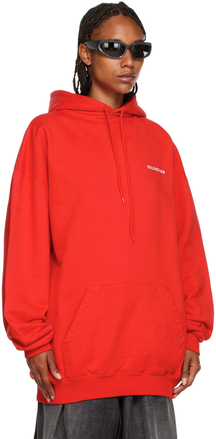 Balenciaga Red Logo Hoodie Balenciaga