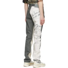 Serapis Grey and White Panel Sketch Jeans