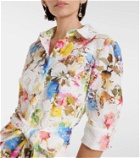 Monique Lhuillier Floral silk-blend lace shirt dress