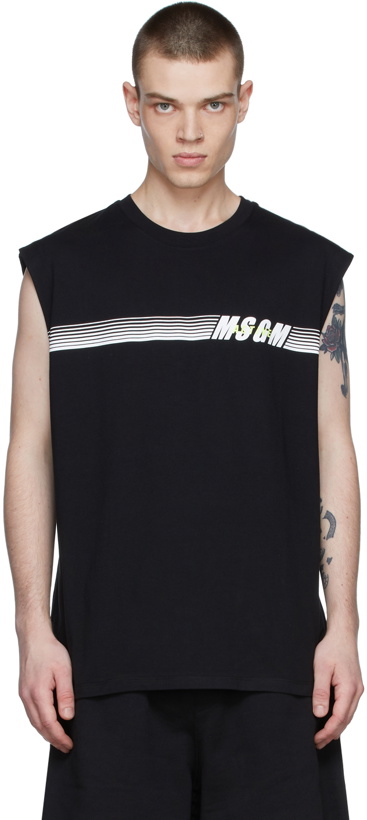Photo: MSGM Black Cotton T-Shirt