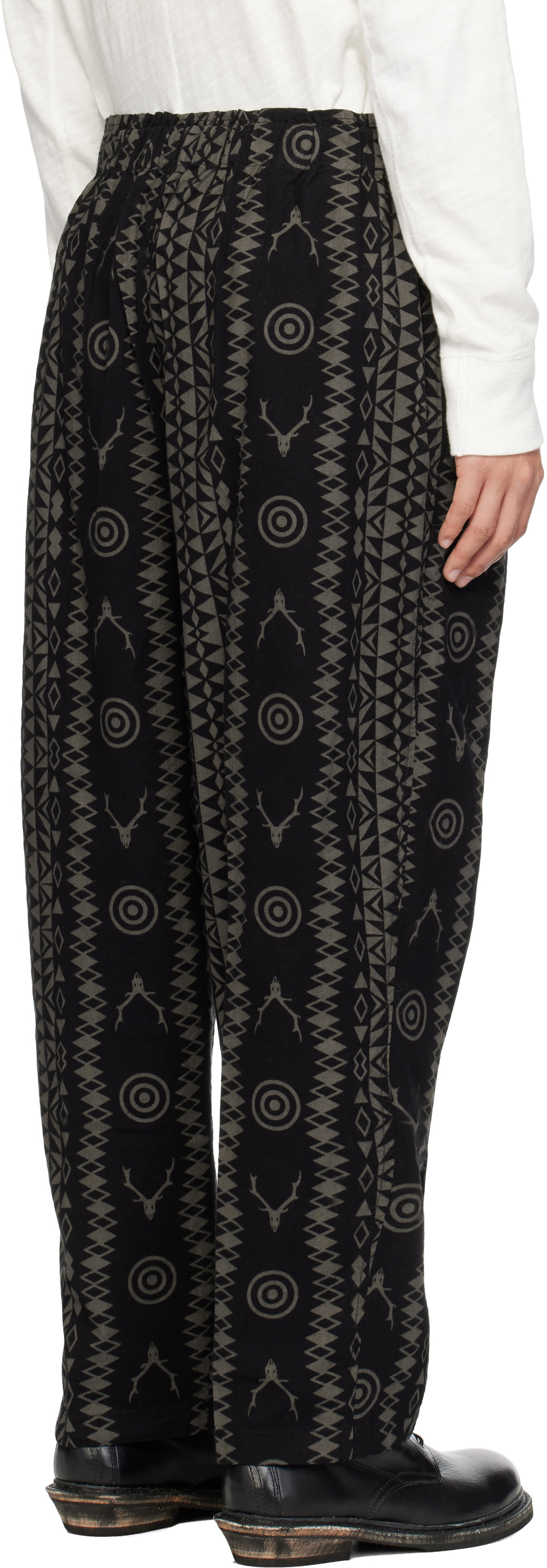 South2 West8 Black Army String Trousers