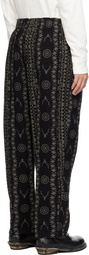 South2 West8 Black Army String Trousers