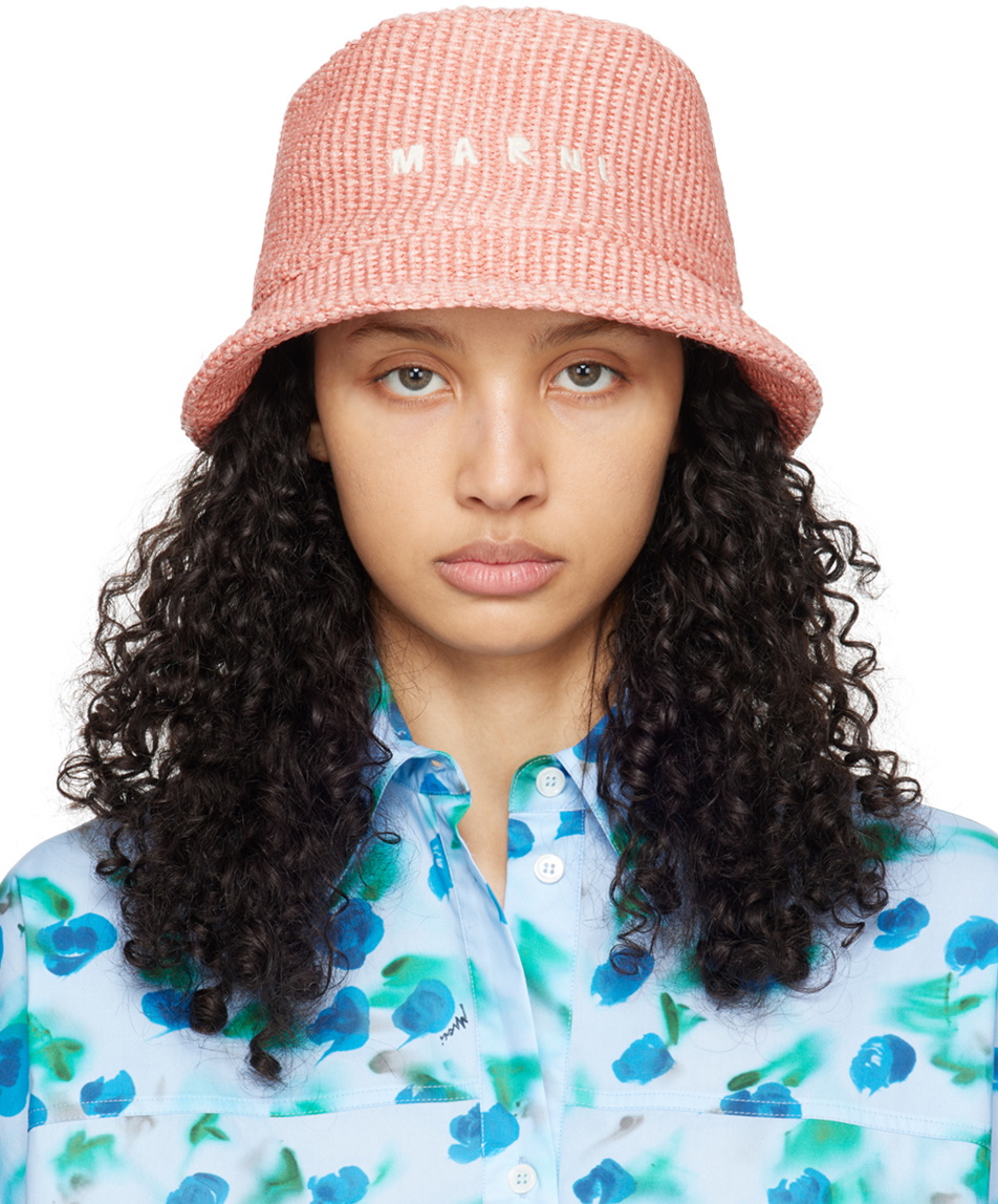 Marni Pink Embroidered Bucket Hat Marni