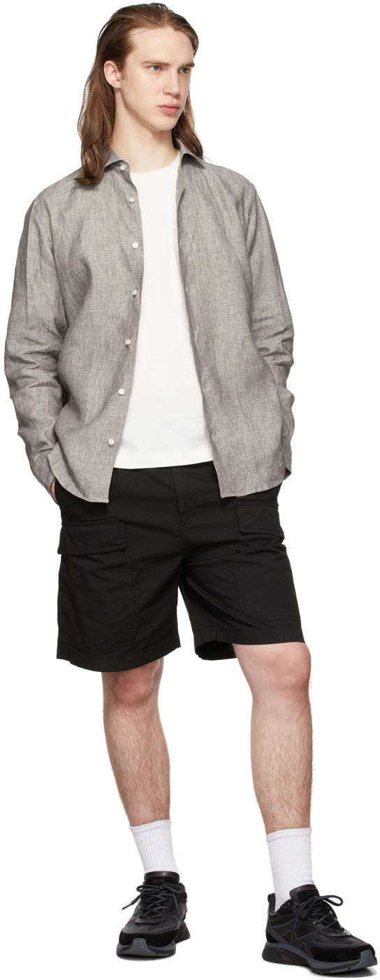 Z Zegna Grey Pure Linen Shirt