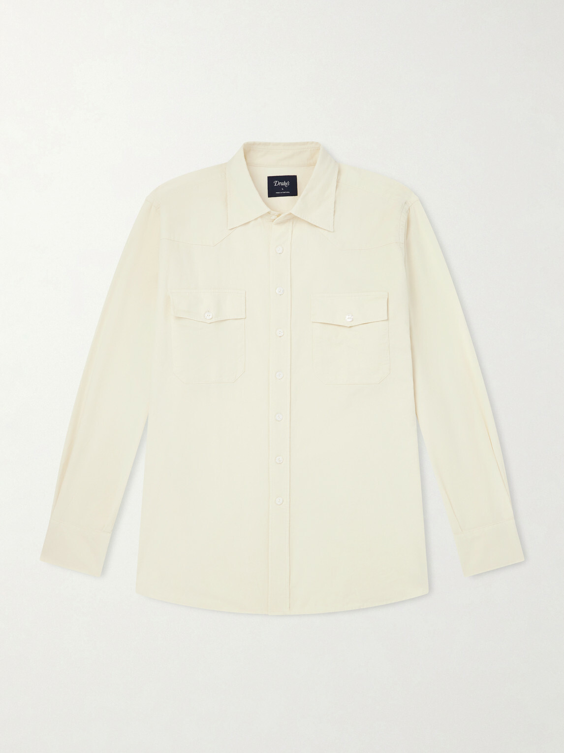 Drake's - Cotton-Corduroy Shirt - White