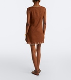 Veronica Beard Shanice scalloped linen minidress