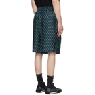 BALMAIN Blue Grid Print Silk Loose Pyjama Shorts