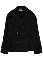 Chloe Double-breasted Wool-blend Jacket Black