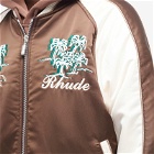 Rhude Men's Crepe Satin Souvenir Jacket in Brown